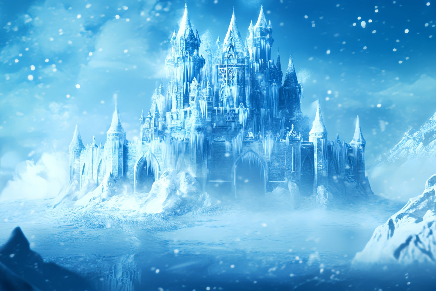 Winter Wonderland Backdrop Frozen Enchanted Ice Castle Winter Backdrop LXX58-222