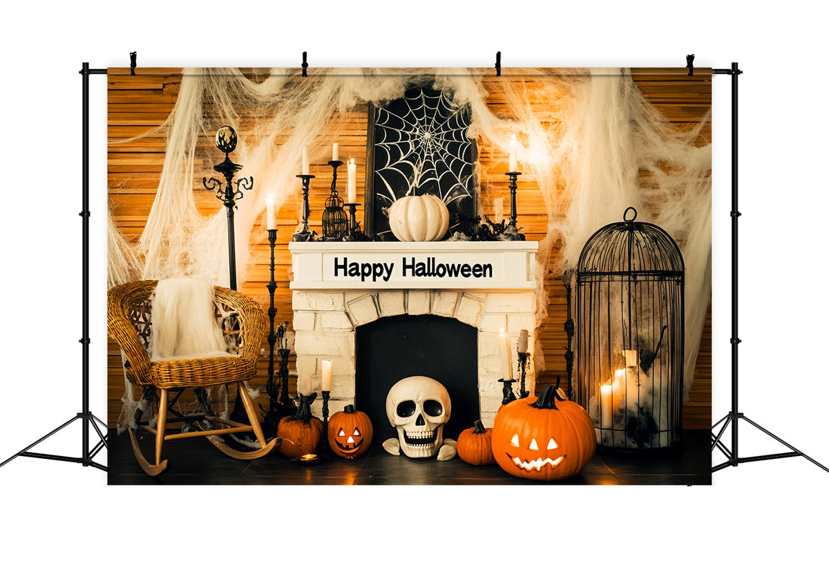 Halloween Backdrop Ideas Spooky Cobweb Mantel Backdrop LXX58-25