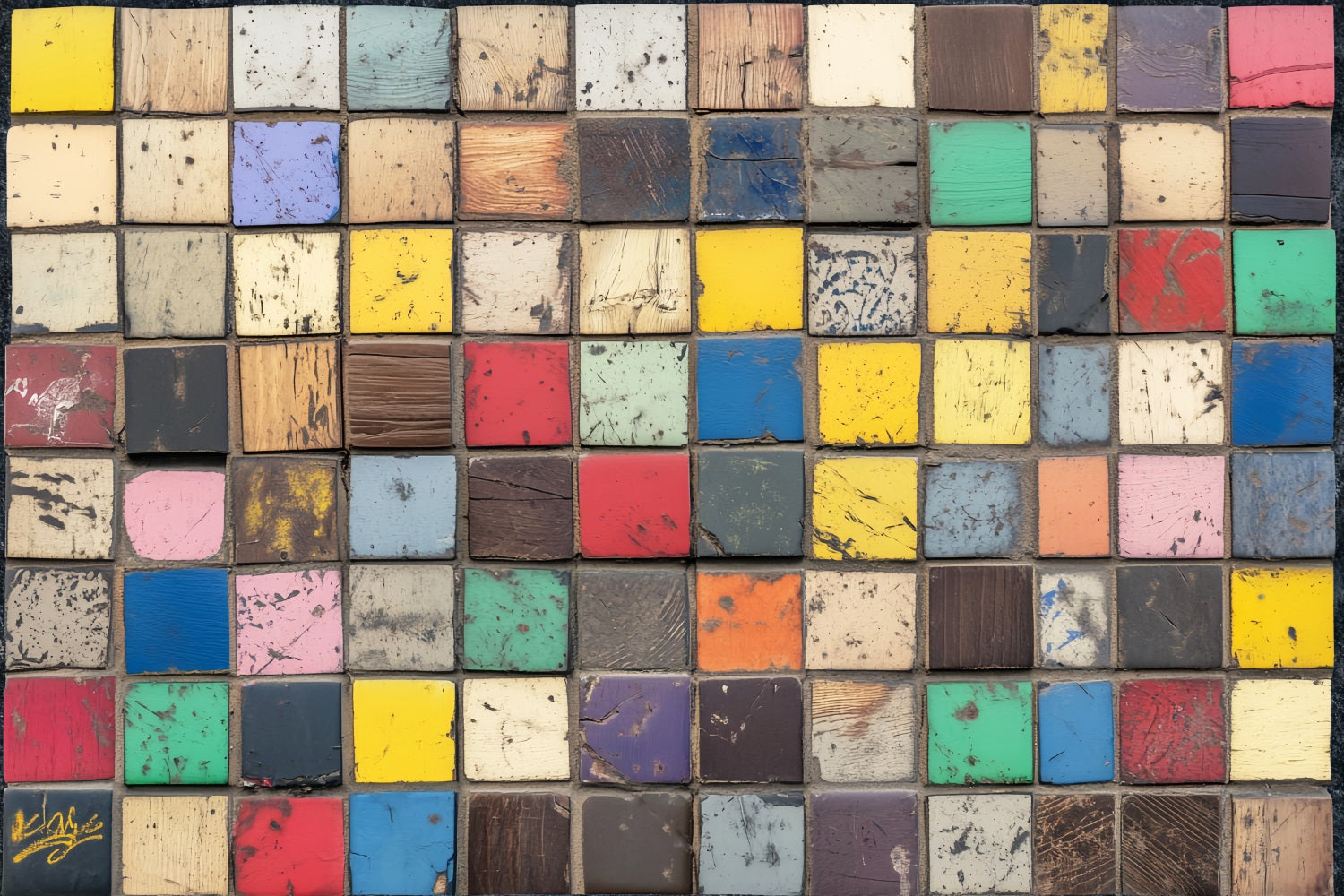 Graffiti Wall Vintage Square Color Blocks Graffiti Photography Backdrops LXX58-253