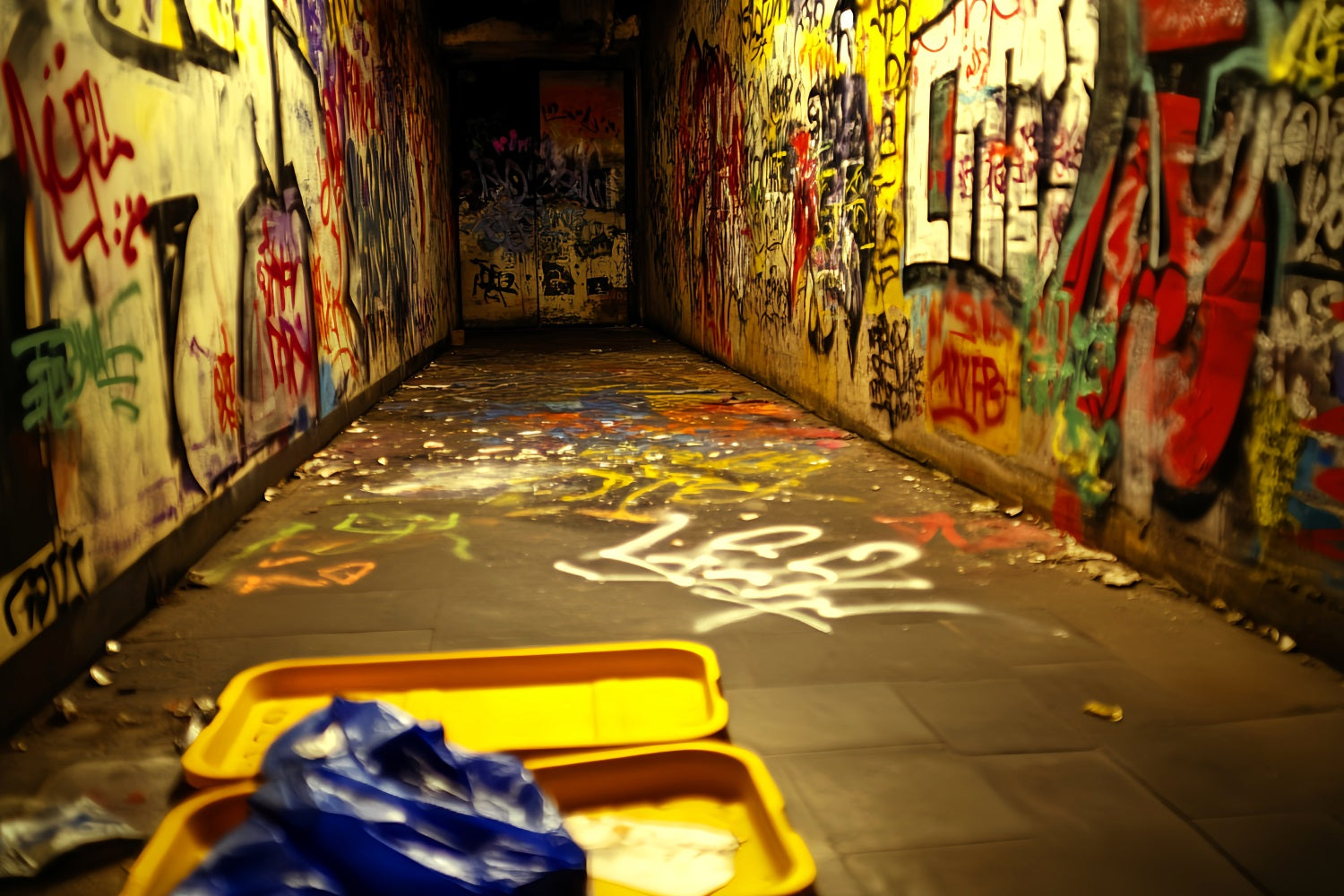 Graffiti Wall Graffiti Tunnel Neon Tags Graffiti Backdrops Photography LXX58-259