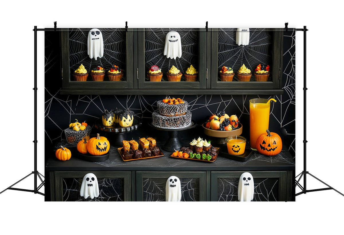 Halloween Photo Backdrop Creepy Cupcake Feast Backdrop LXX58-26