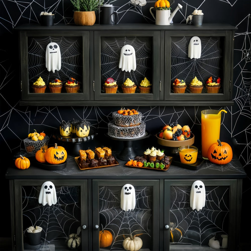 Halloween Photo Backdrop Creepy Cupcake Feast Backdrop LXX58-26