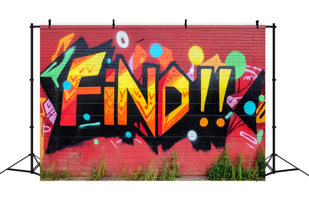Graffiti Wall Graffiti Colorful Bold Letters Graffiti Photography Backdrop LXX58-264