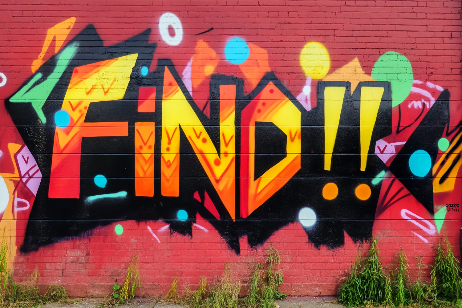 Graffiti Wall Graffiti Colorful Bold Letters Graffiti Photography Backdrop LXX58-264