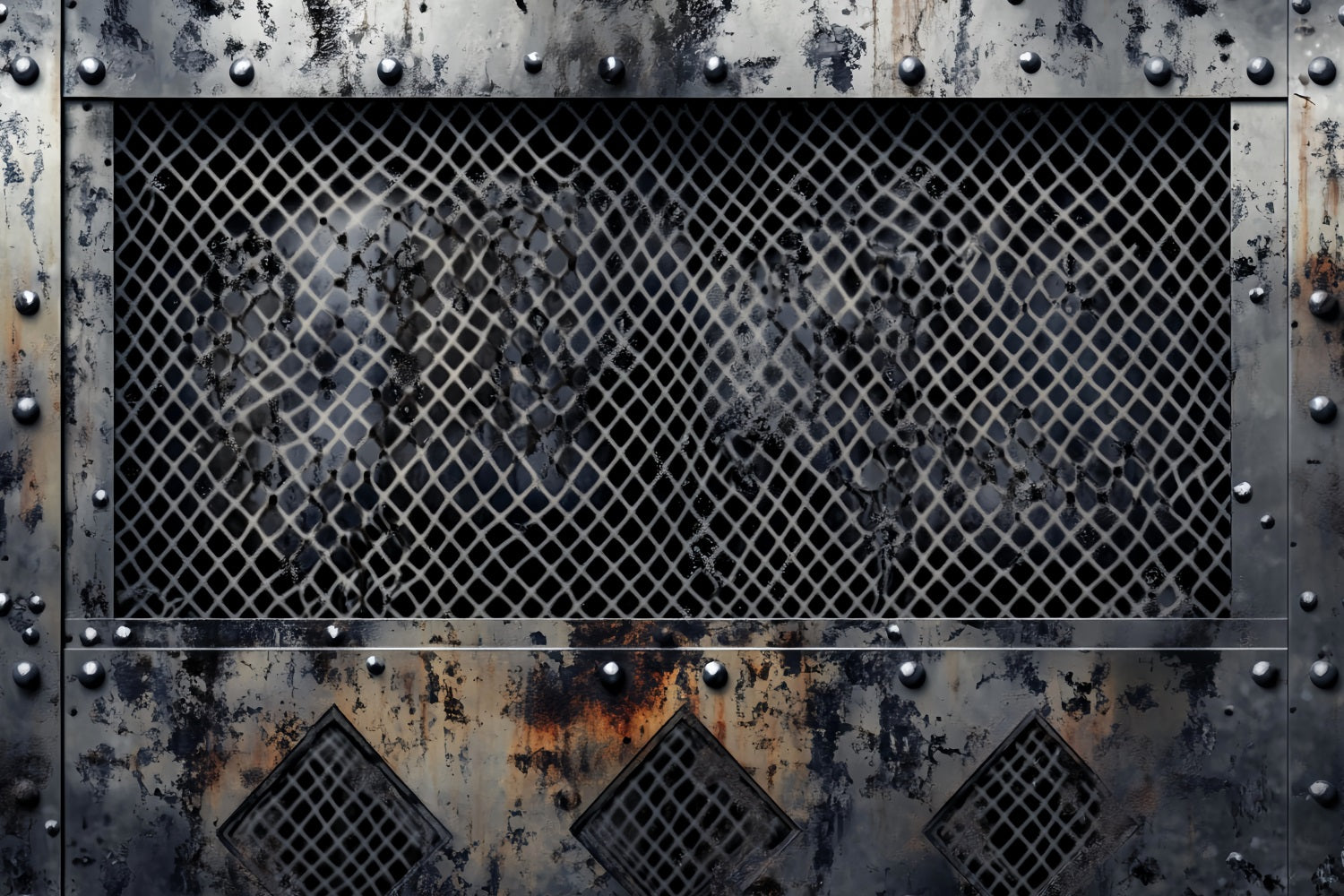 Black Whiter Graffiti Wall Graffiti Rusty Steel Grunge Grid Graffiti Backdrop LXX58-266