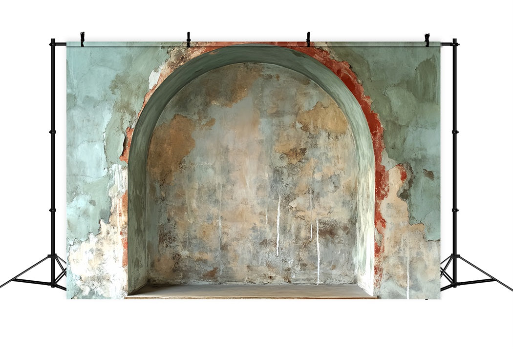 Colorful Graffiti Broken Arch Wall Aged Arch Wall Texture Graffiti Backdrops LXX58-267
