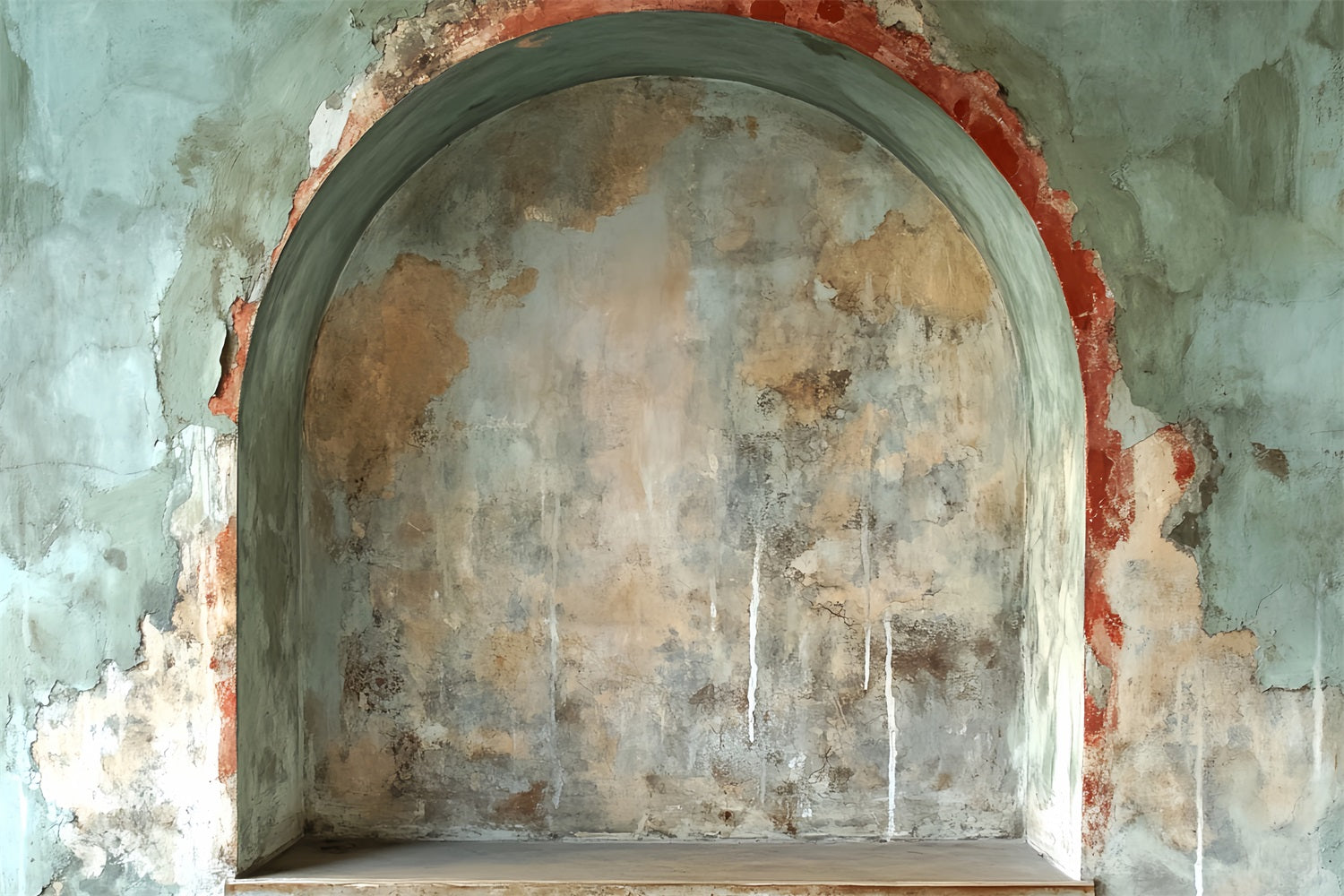 Colorful Graffiti Broken Arch Wall Aged Arch Wall Texture Graffiti Backdrops LXX58-267