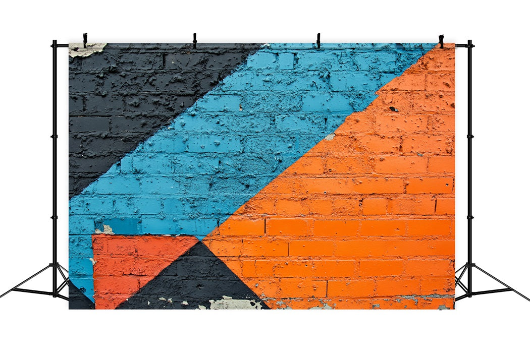Graffiti Wall Abstract Geometric Blocks Graffiti Photography Backdrop LXX58-268