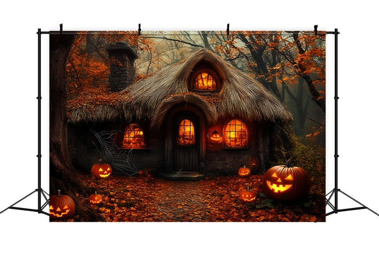 Haunted House Backdrop Spooky Forest Hut Backdrop LXX58-27