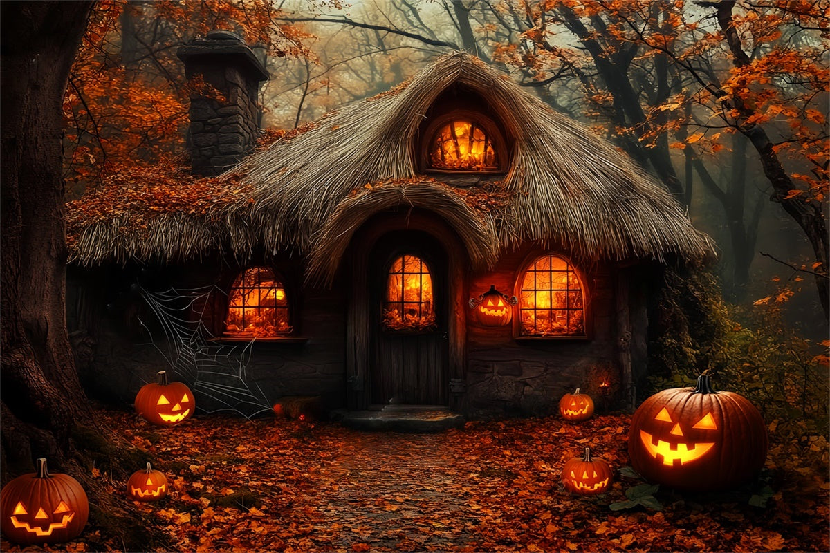 Haunted House Backdrop Spooky Forest Hut Backdrop LXX58-27