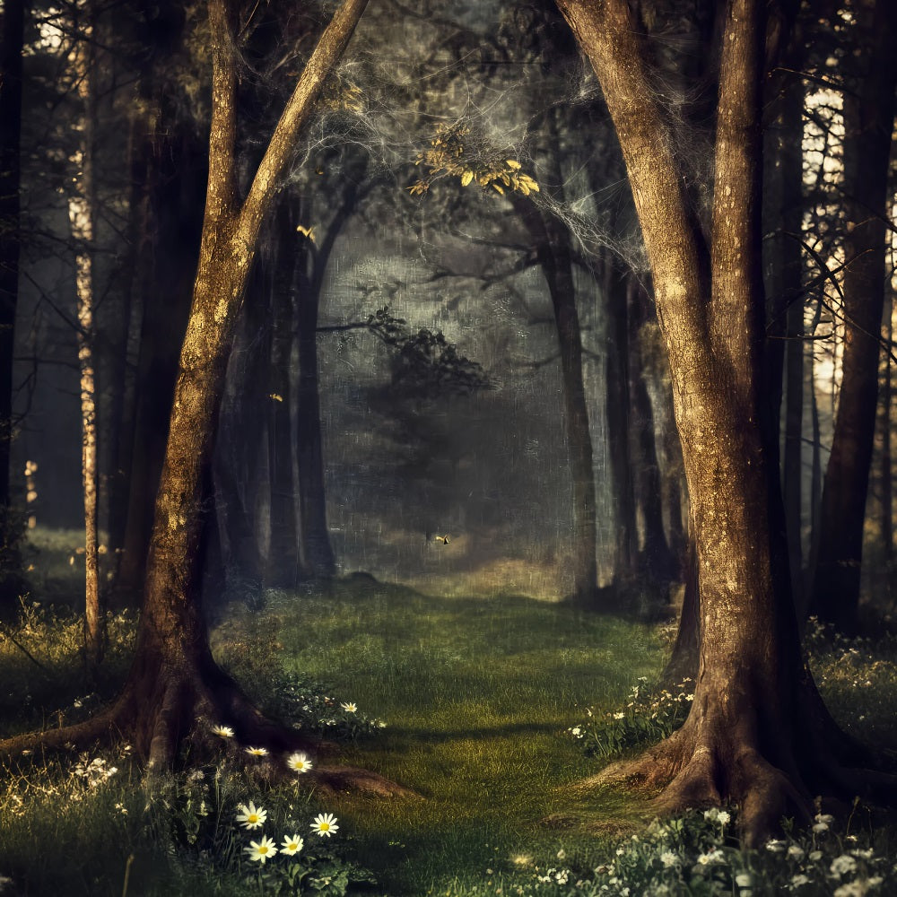 Spooky Forest Mystic Web Enchanted Forest Dark Forest Backdrop LXX58-270