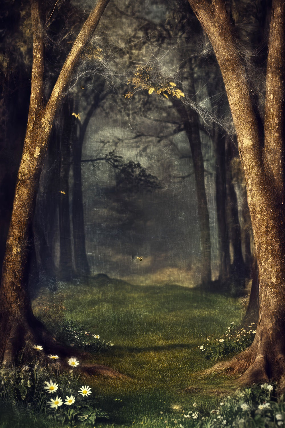 Spooky Forest Mystic Web Enchanted Forest Dark Forest Backdrop LXX58-270