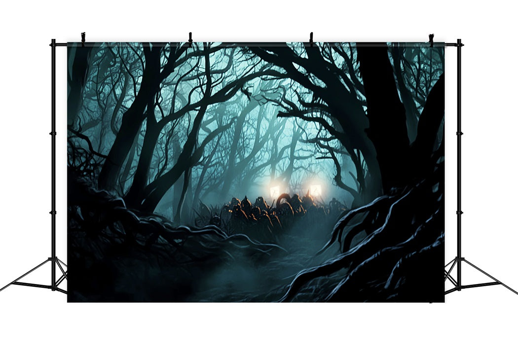 Dark Haunted Forest Haunted Dark Forest Glow Spooky Forest Backdrop LXX58-279