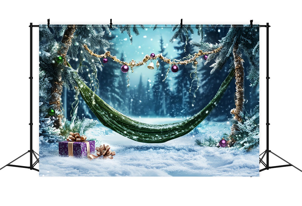 Pine Christmas Forest Winter Hammock Gift Ornaments Forest Backdrop LXX58-311