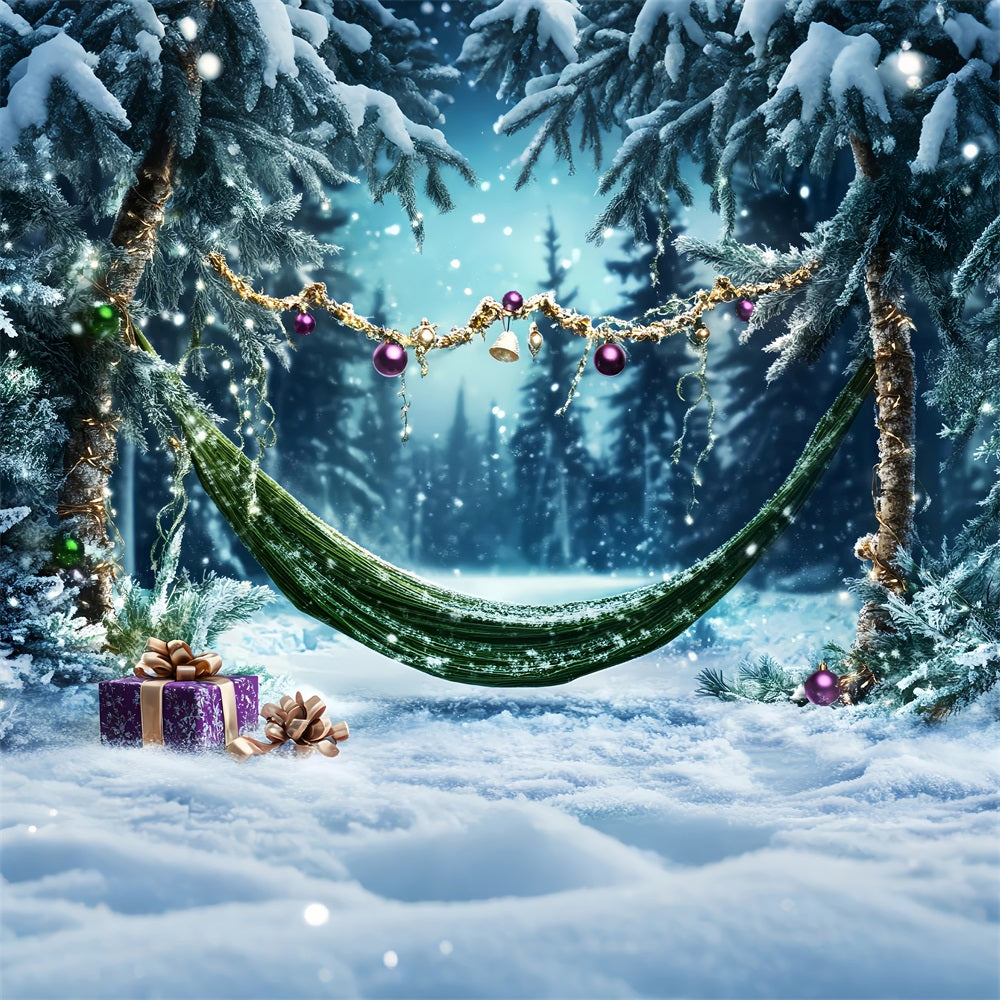Pine Christmas Forest Winter Hammock Gift Ornaments Forest Backdrop LXX58-311