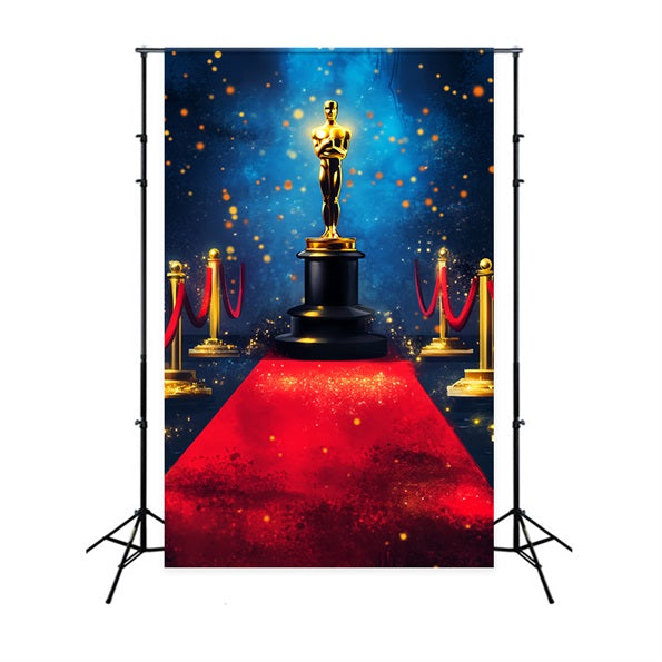 Oscar Backdrop Golden Award Spotlight Stage Red Carpet Photo Backdrop LXX58-320