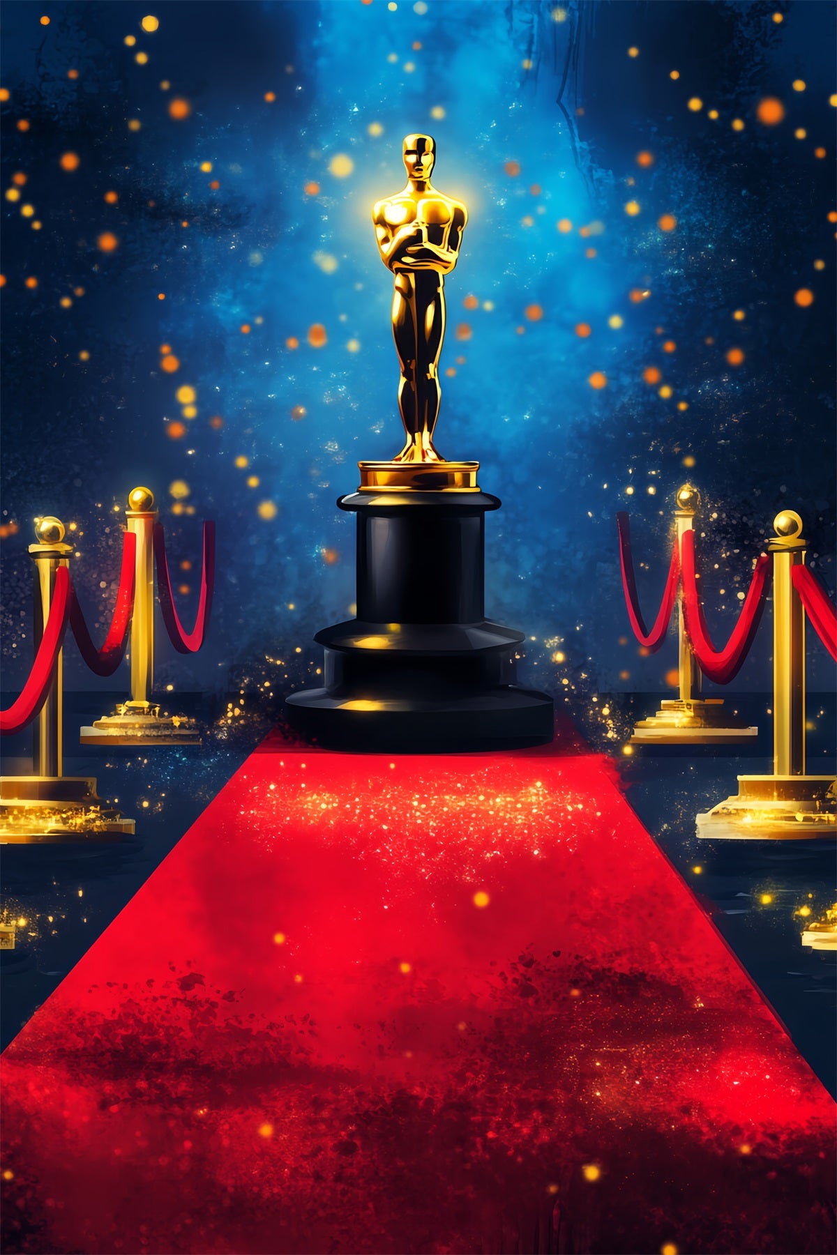 Oscar Backdrop Golden Award Spotlight Stage Red Carpet Photo Backdrop LXX58-320