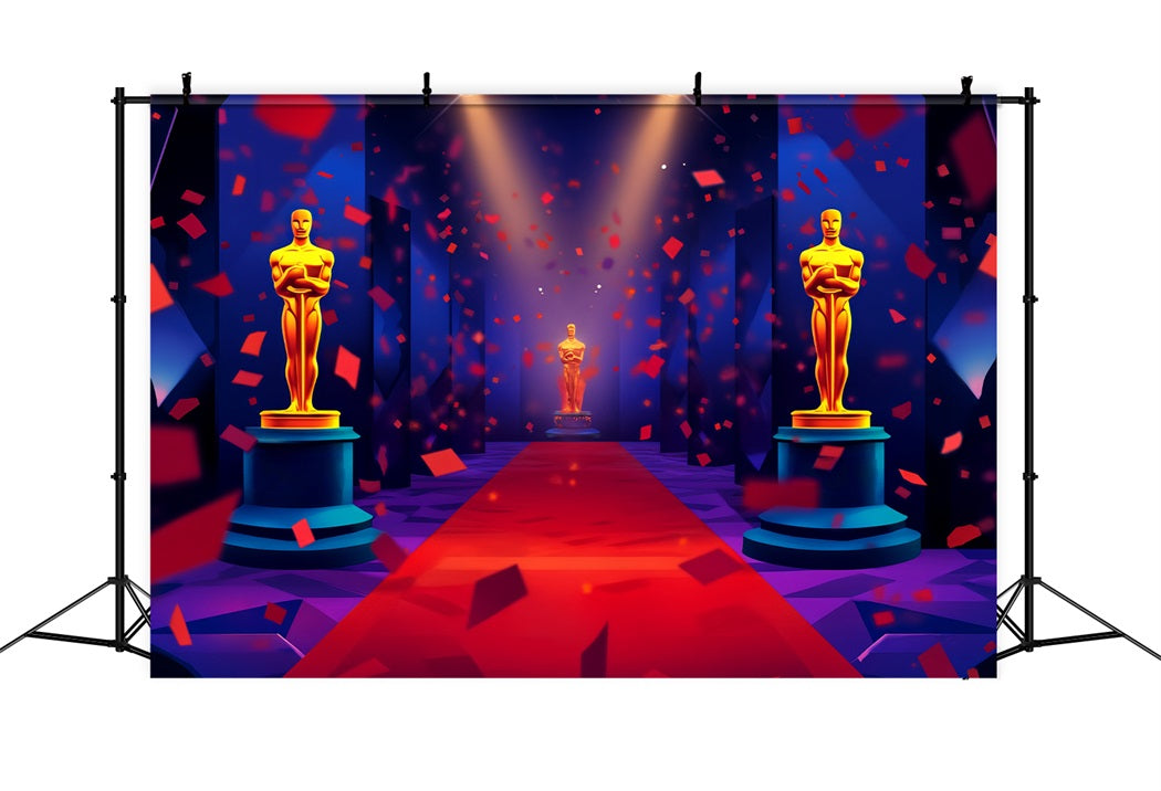 Oscar Red Carpet Backdrop Confetti Celebration Award Night Stage Backdrop LXX58-321