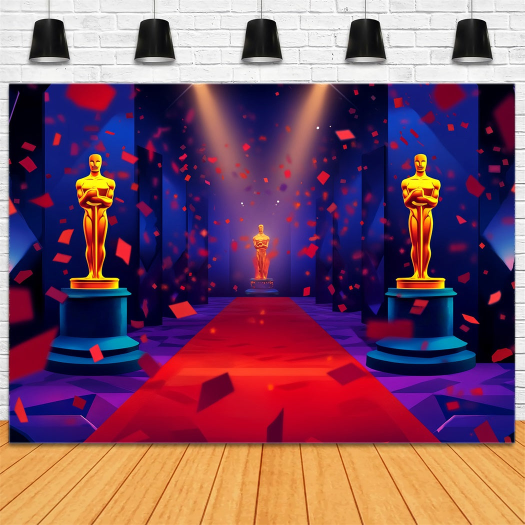 Oscar Red Carpet Backdrop Confetti Celebration Award Night Stage Backdrop LXX58-321
