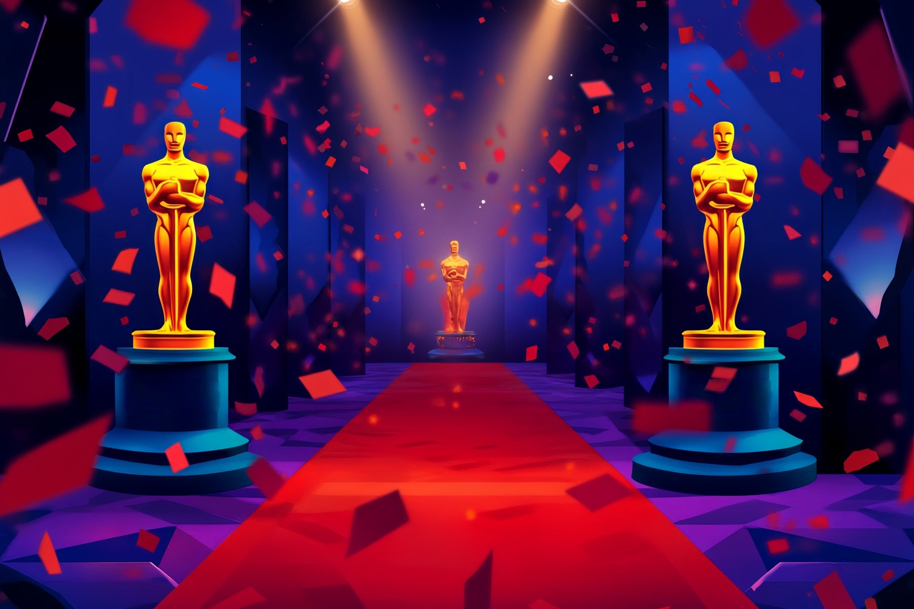 Oscar Red Carpet Backdrop Confetti Celebration Award Night Stage Backdrop LXX58-321