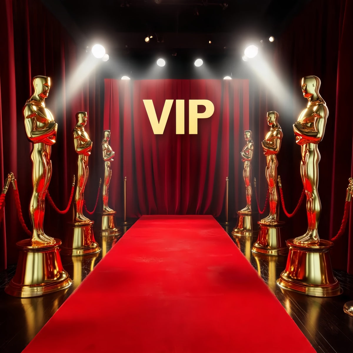 Oscar Red Carpet Backdrop VIP Golden Statue Entrance Stage Backdrop LXX58-322