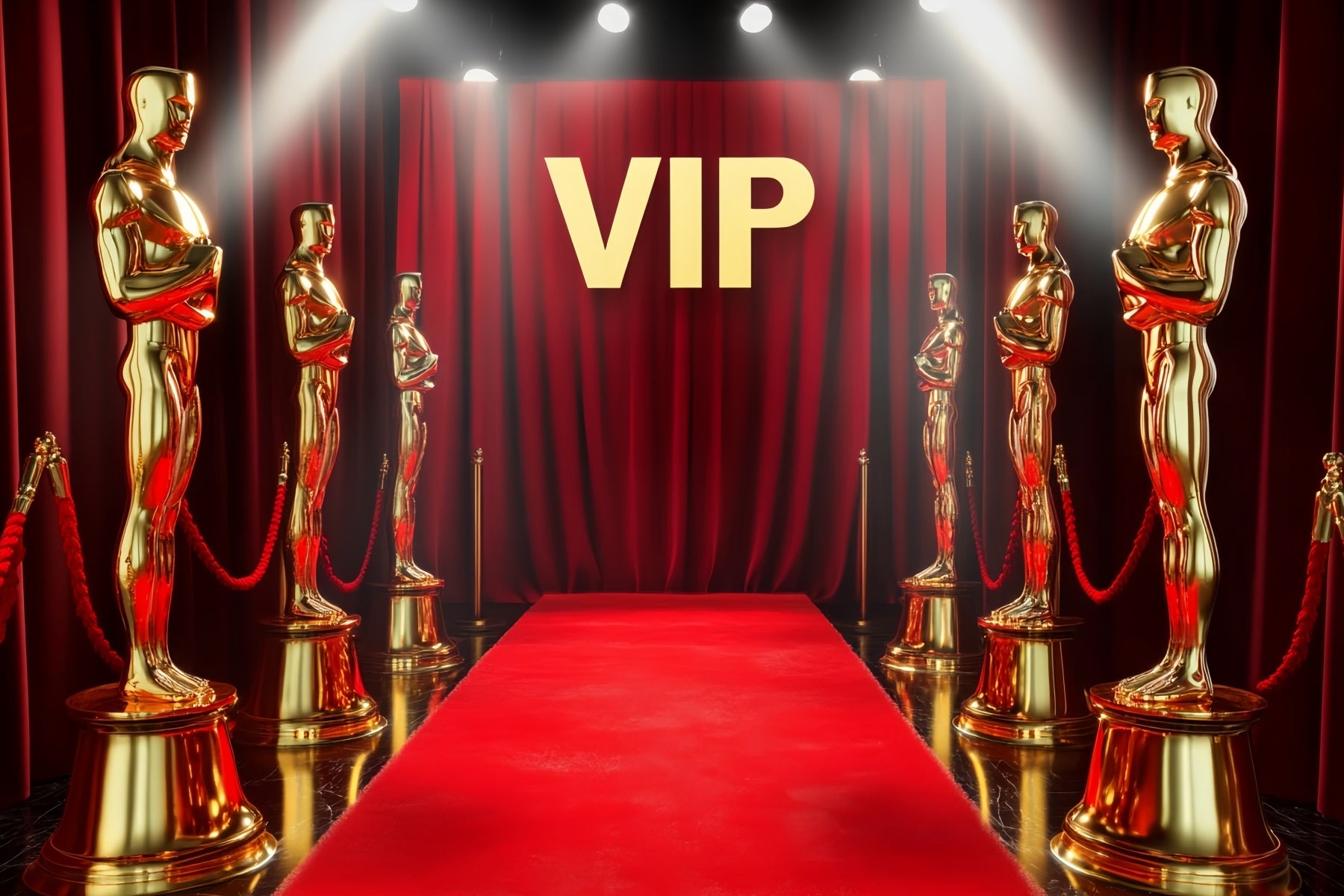 Oscar Red Carpet Backdrop VIP Golden Statue Entrance Stage Backdrop LXX58-322