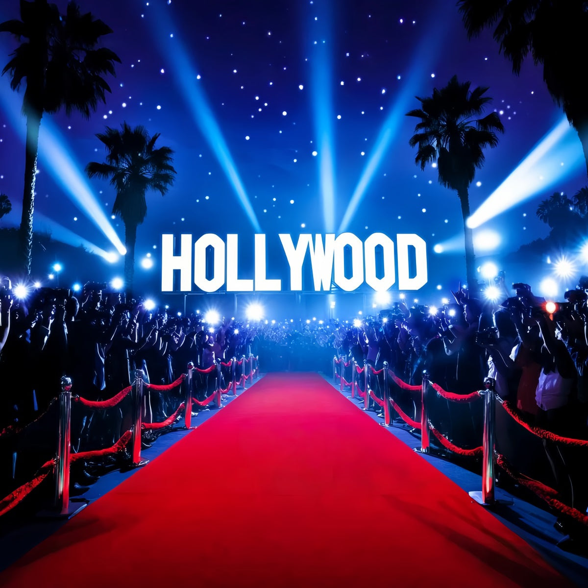 Paparazzi Backdrop Hollywood Lights Paparazzi Crowd Red Carpet Backdrop LXX58-323