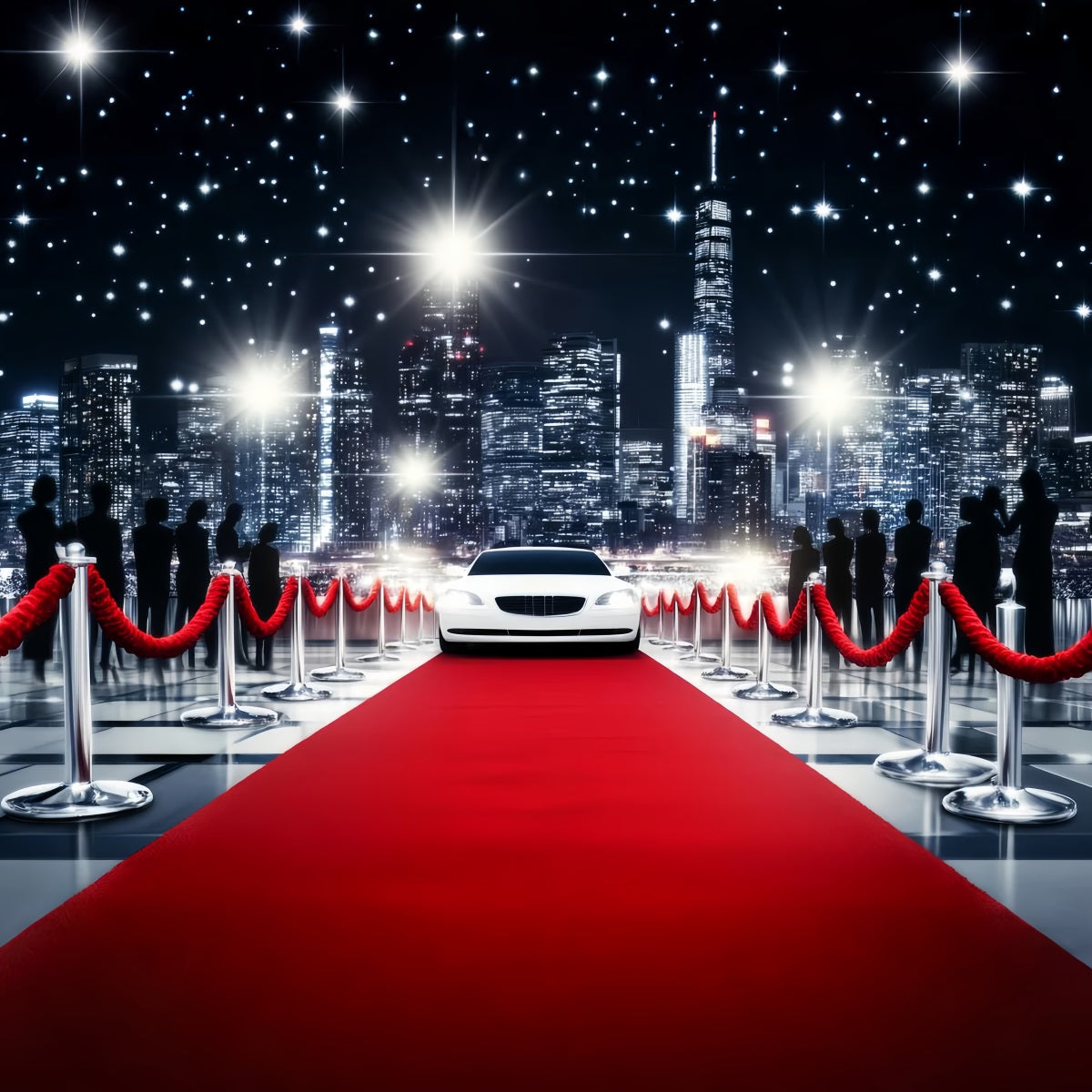 Paparazzi Red Carpet Backdrop Luxury Car Arrival Hollywood Backdrop LXX58-325
