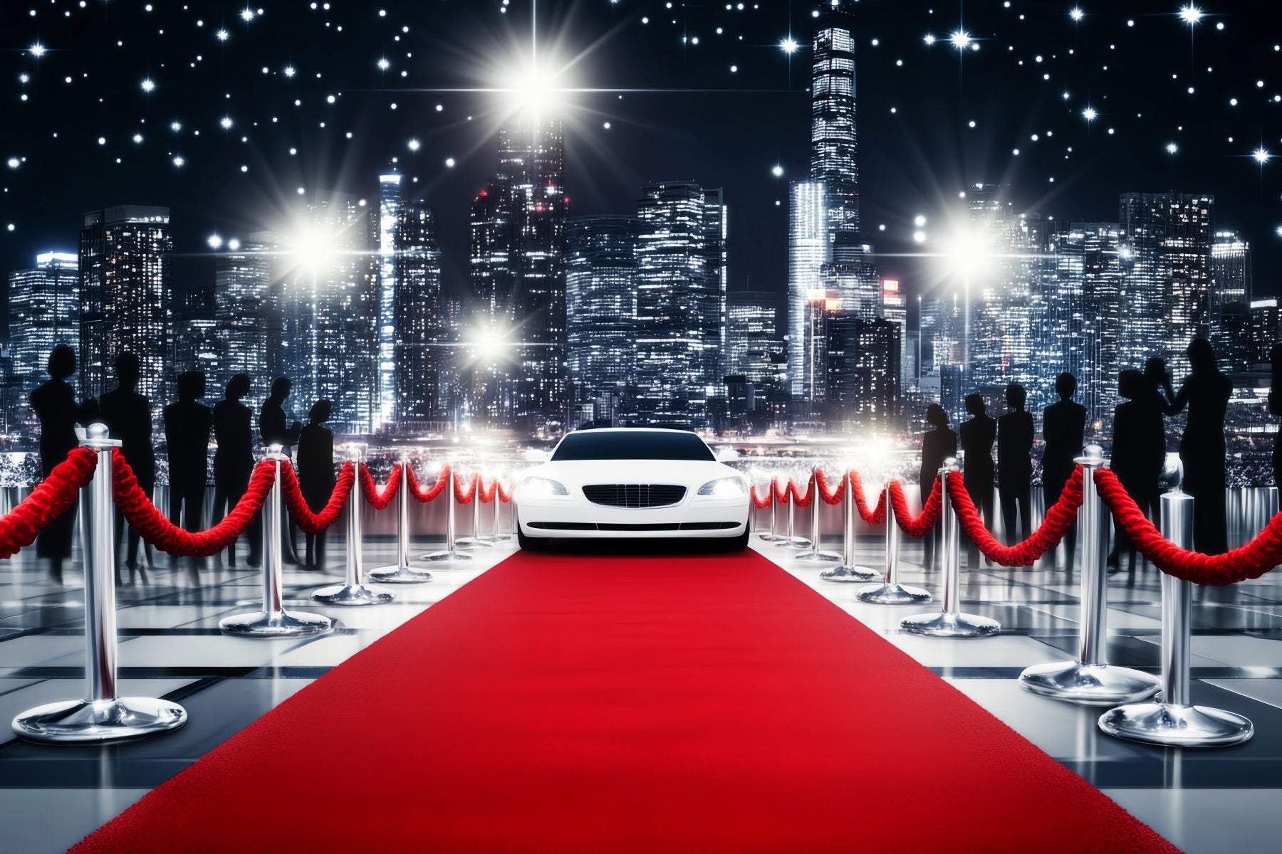 Paparazzi Red Carpet Backdrop Luxury Car Arrival Hollywood Backdrop LXX58-325