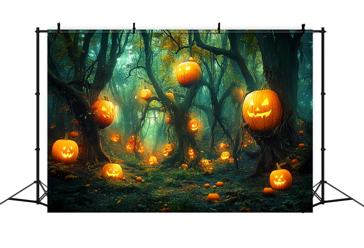 Halloween Backdrop Enchanted Pumpkin Forest Backdrop LXX58-33