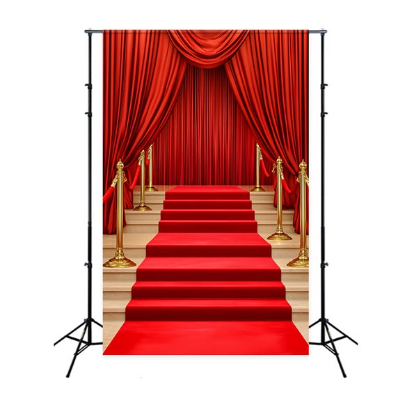 Red Carpet Backdrop Draped Curtain Elegant Entrance Broadway Stage Backdrops LXX58-333