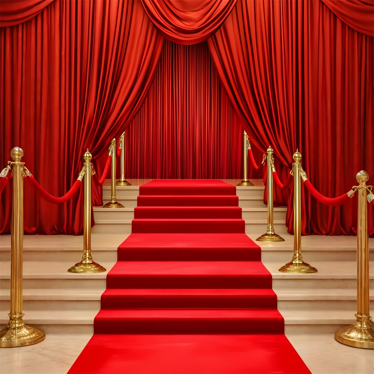 Red Carpet Backdrop Draped Curtain Elegant Entrance Broadway Stage Backdrops LXX58-333