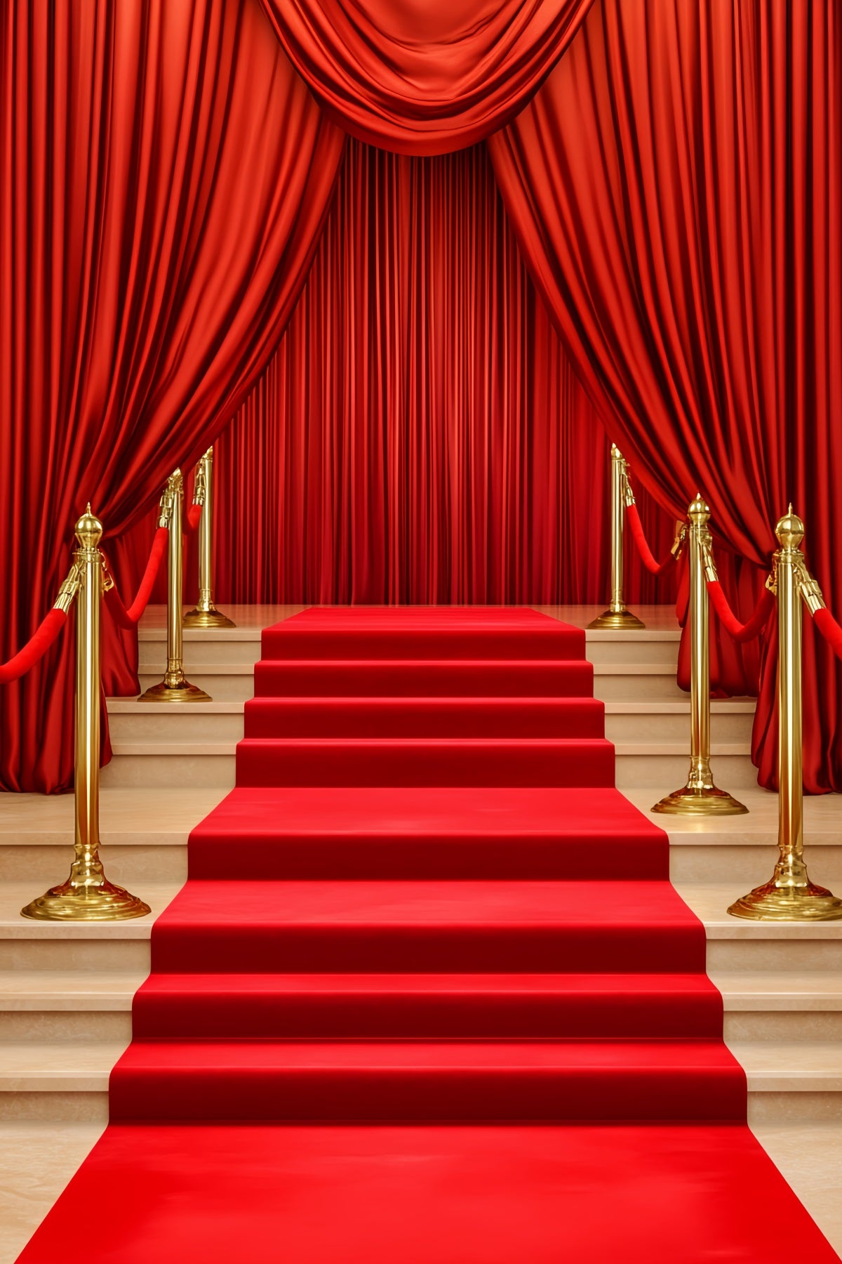 Red Carpet Backdrop Draped Curtain Elegant Entrance Broadway Stage Backdrops LXX58-333