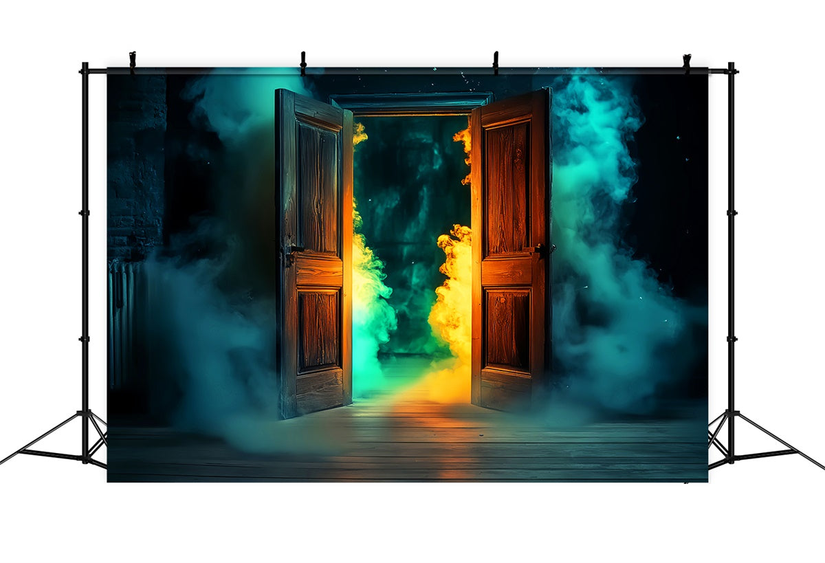 Garage Door Halloween Backdrop Spooky Door Glow Backdrop LXX58-34