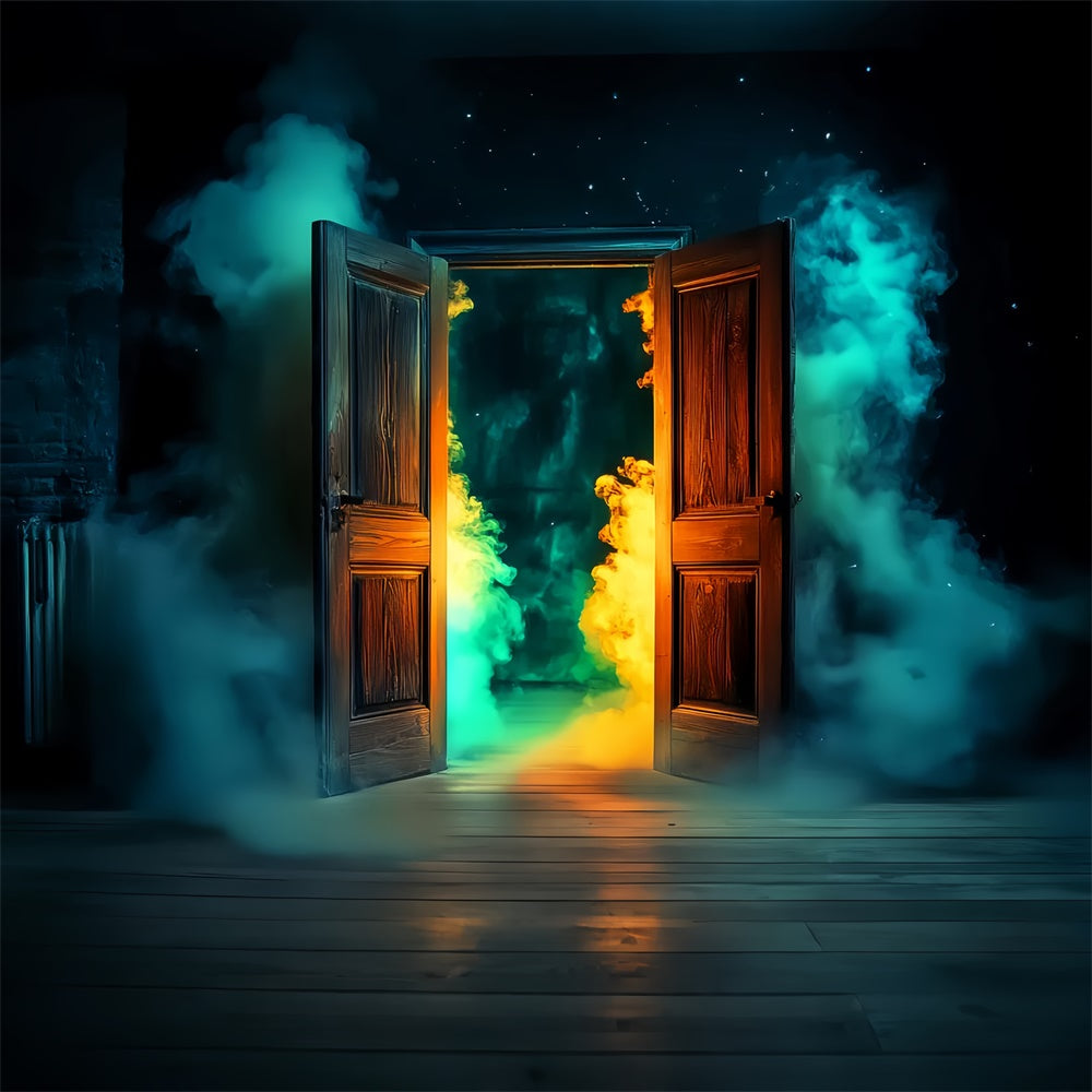 Garage Door Halloween Backdrop Spooky Door Glow Backdrop LXX58-34