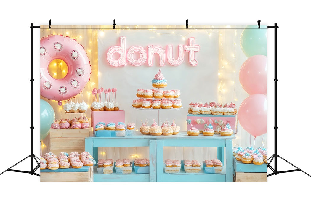 Newborn Backdrop Colorful Donuts Dessert Table Newborn Photo Backdrop LXX58-346