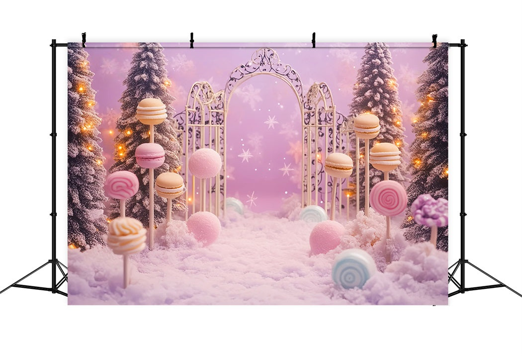 Newborn Backdrop Candy Wonderland Snowy Forest Newborn Photoshoot Backdrop LXX58-347
