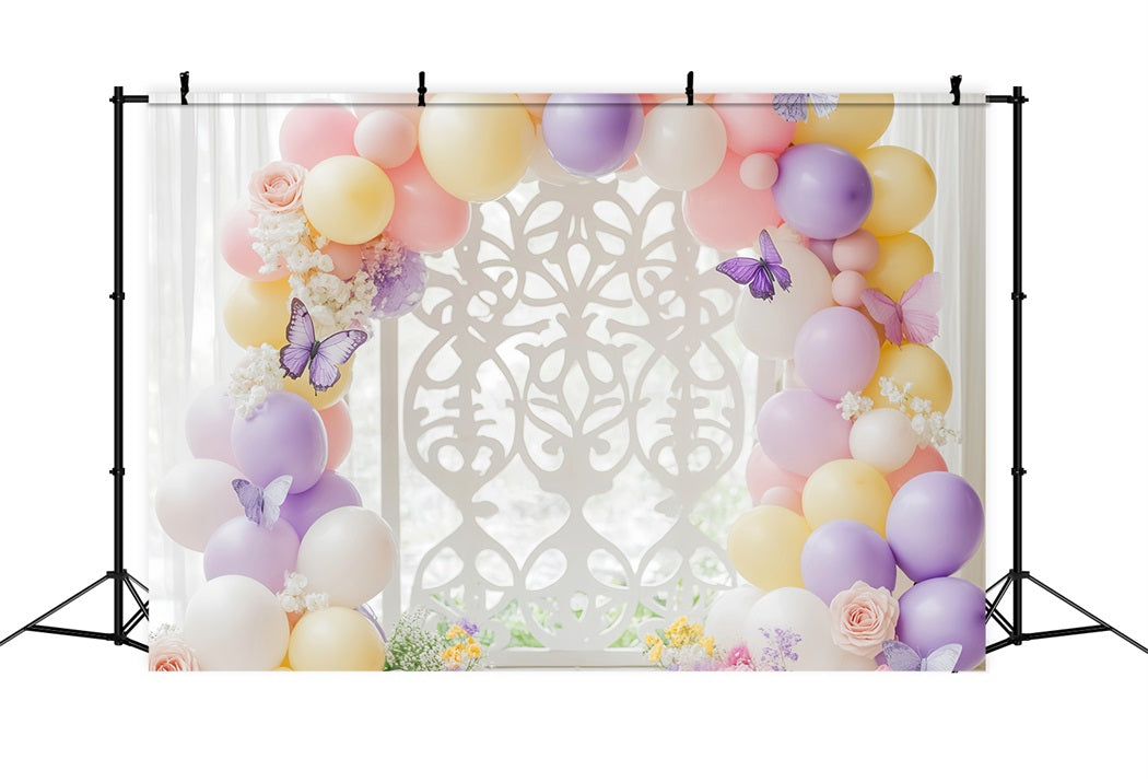 Newborn Backdrop Butterfly Pastel Balloon Arch Kids Backdrops LXX58-350