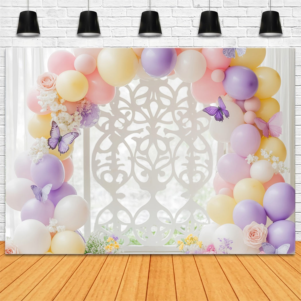 Newborn Backdrop Butterfly Pastel Balloon Arch Kids Backdrops LXX58-350