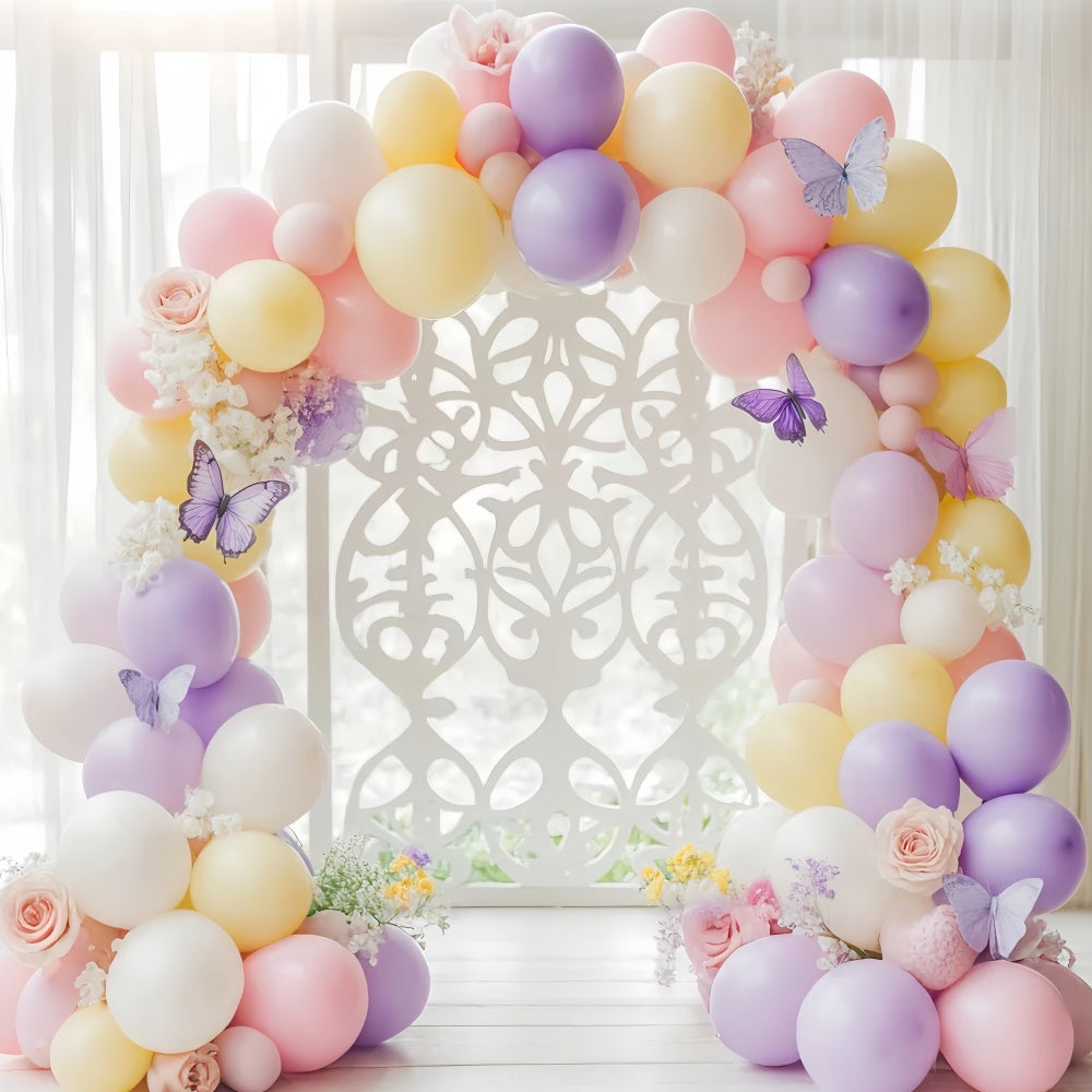Newborn Backdrop Butterfly Pastel Balloon Arch Kids Backdrops LXX58-350