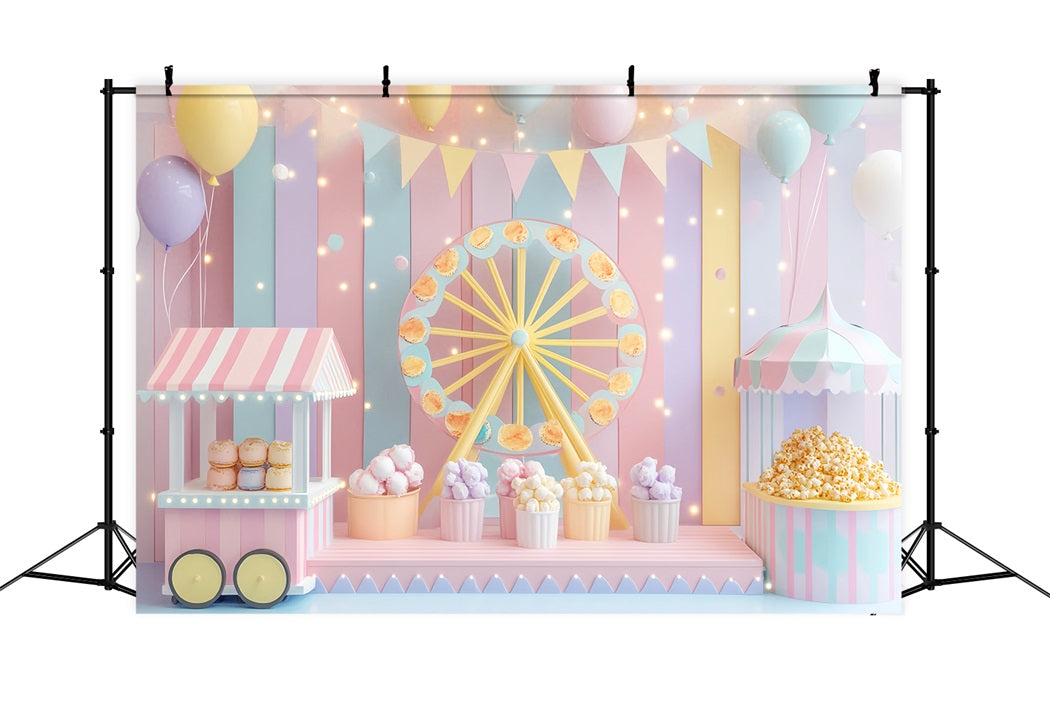 Newborn Backdrop Pastel Carnival Ferris Wheel Children Backdrops LXX58-352