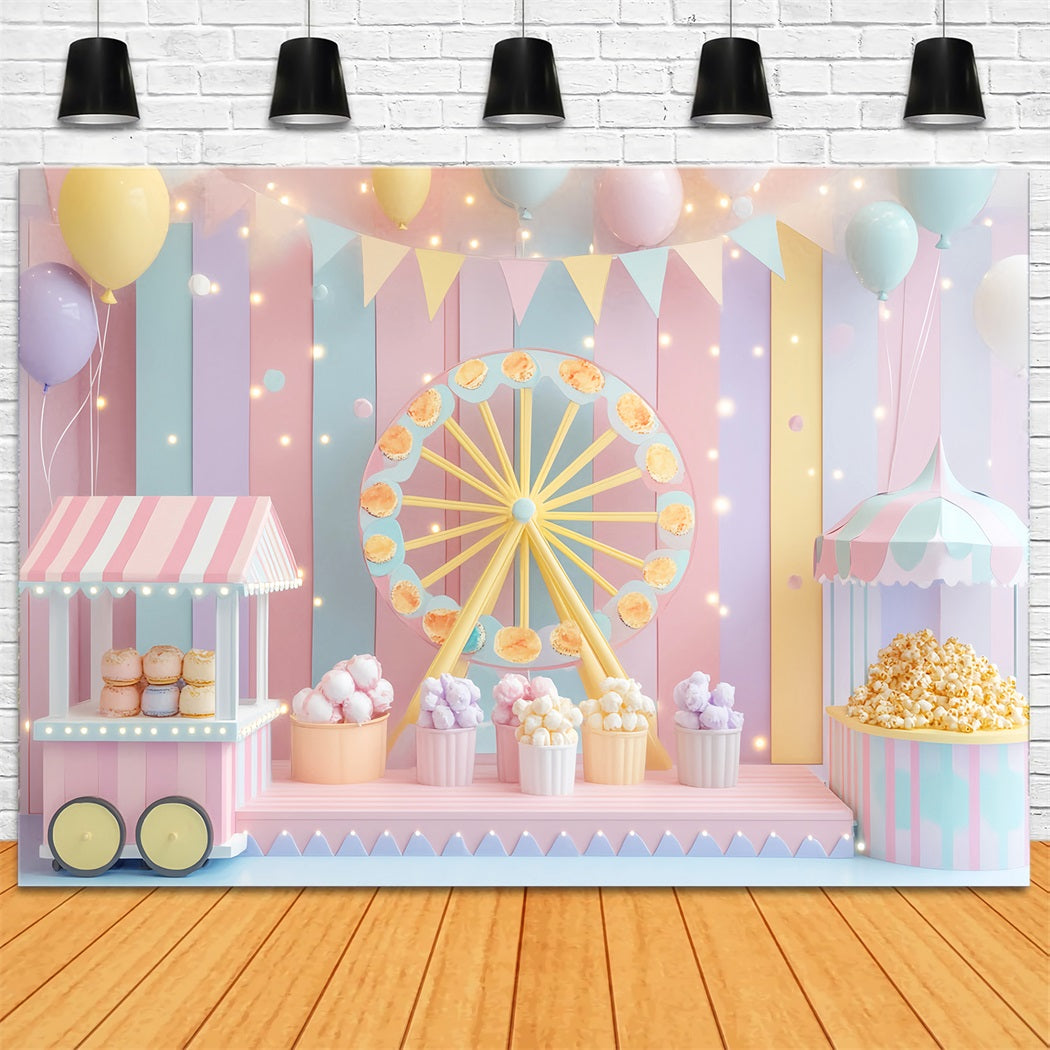 Newborn Backdrop Pastel Carnival Ferris Wheel Children Backdrops LXX58-352