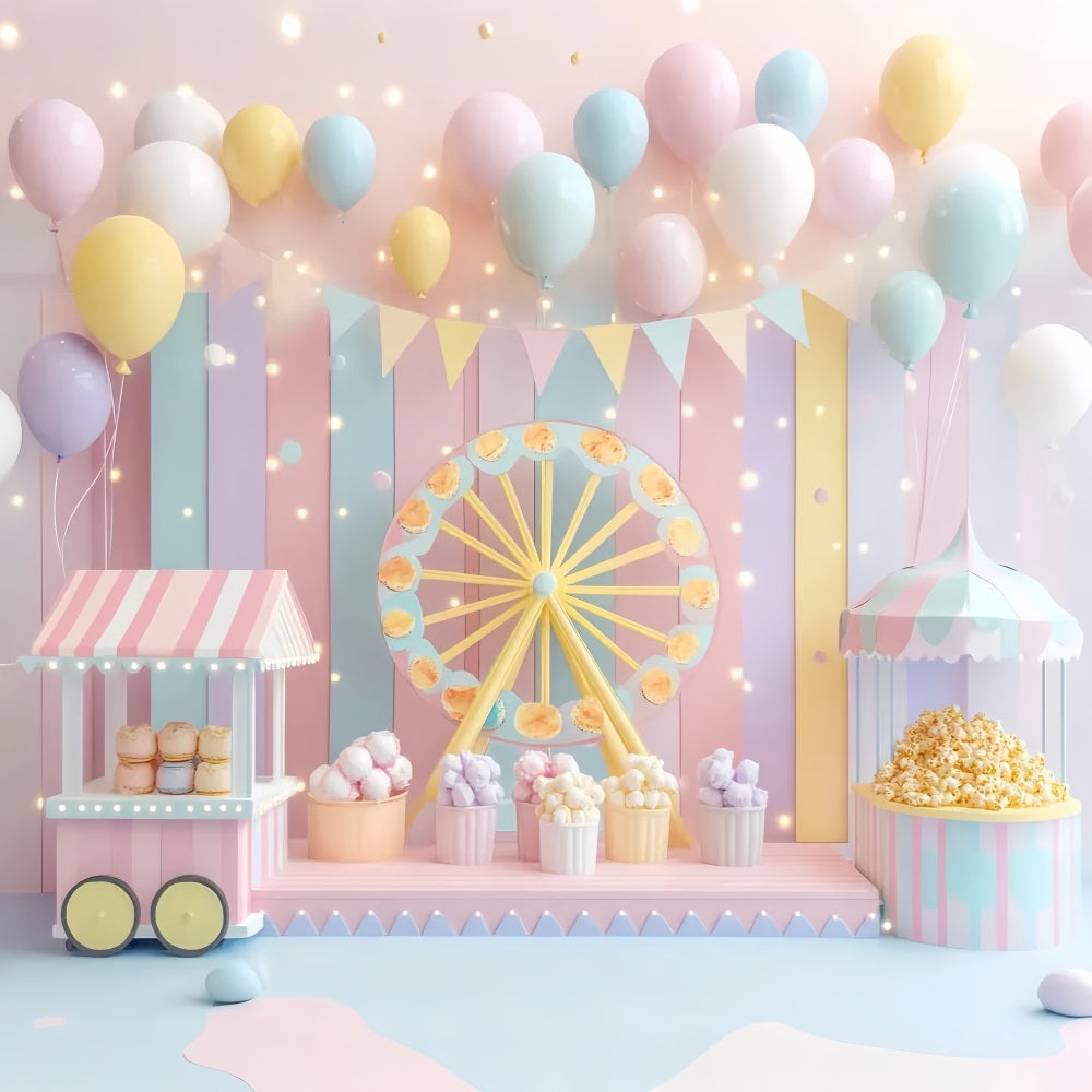 Newborn Backdrop Pastel Carnival Ferris Wheel Children Backdrops LXX58-352