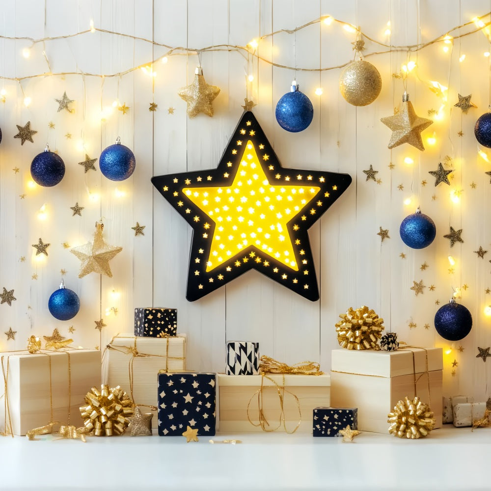 Newborn Backdrop Golden Star Gift Boxes Newborn Photography Backdrop LXX58-354