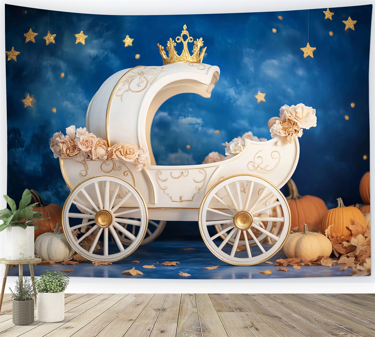 Newborn Backdrop Royal Pumpkin Carriage Night Children Backdrops LXX58-361