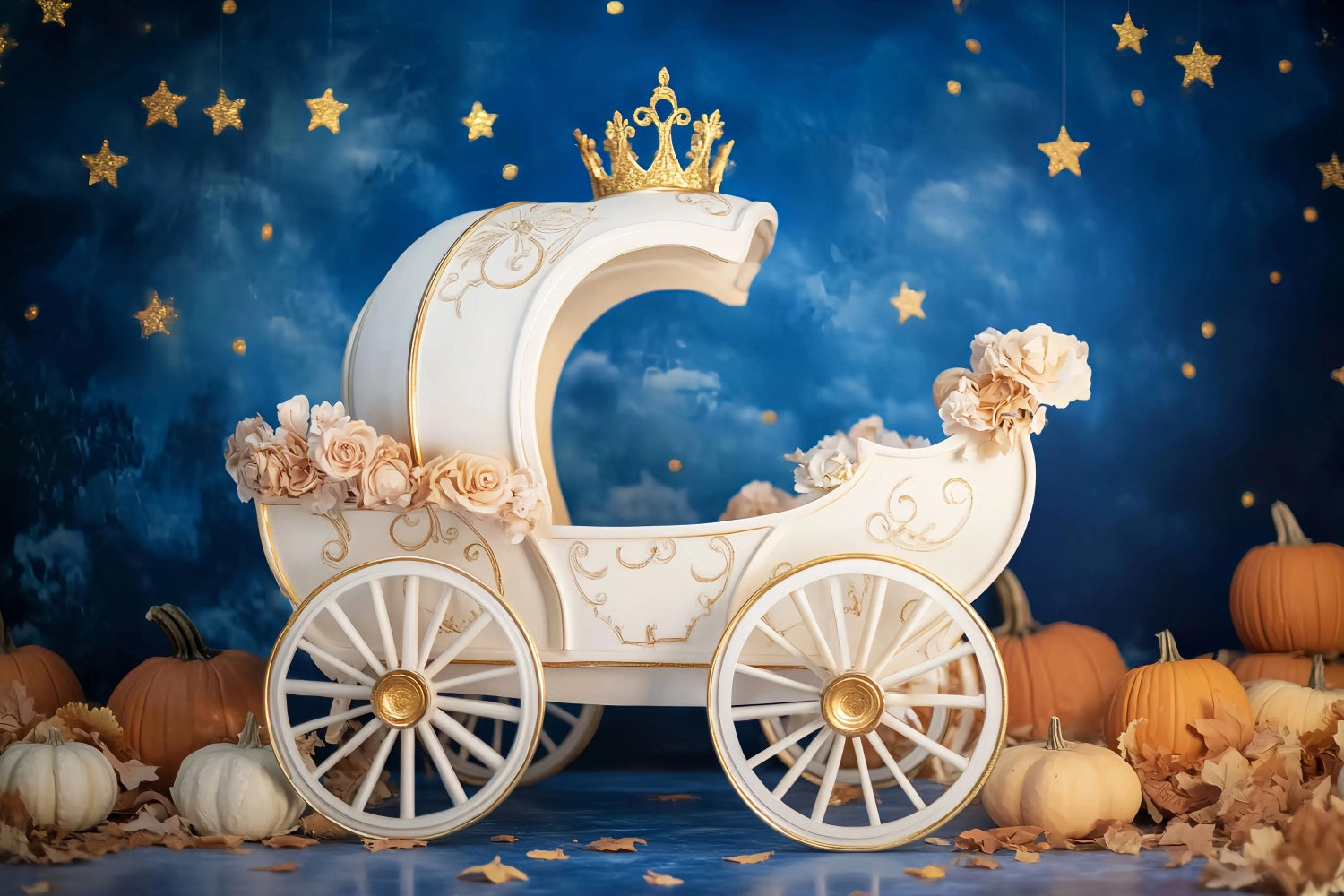 Newborn Backdrop Royal Pumpkin Carriage Night Children Backdrops LXX58-361