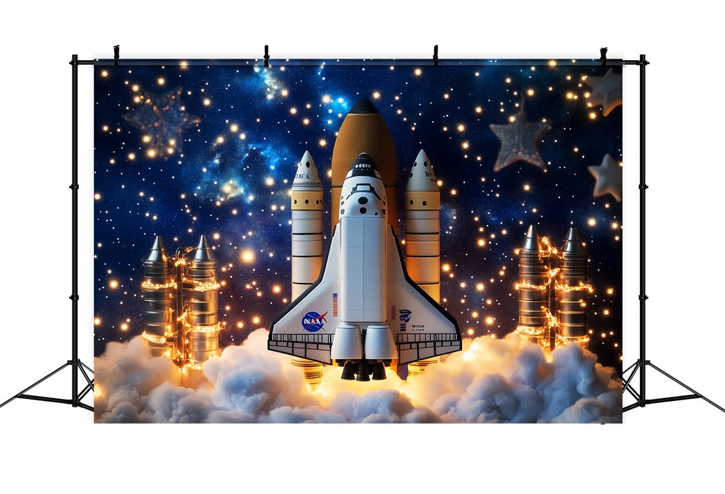 Newborn Backdrop Rocket Launch Starry Sky Kids Photo Backdrop LXX58-362