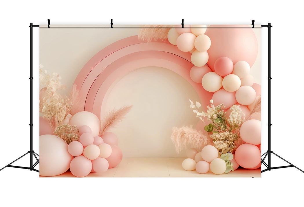Rainbow Backdrop Blush Rainbow Balloon Arch Newborn Backdrop LXX58-363