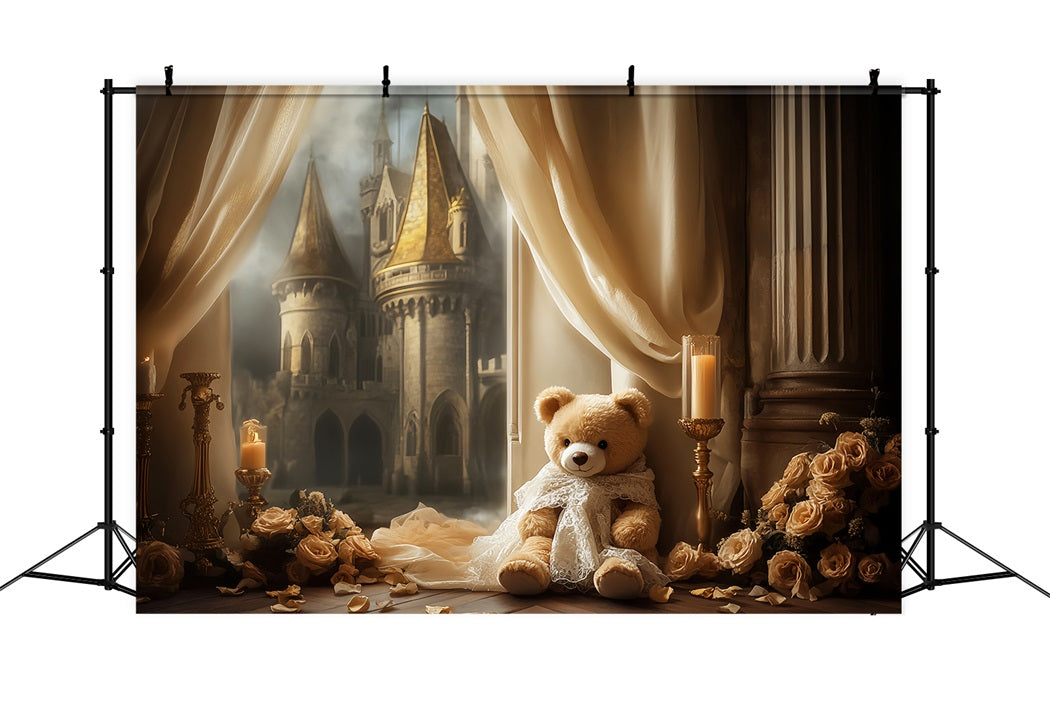 Castle Backdrop Golden Glow Castle View Newborn Photography Backdrops LXX58-374