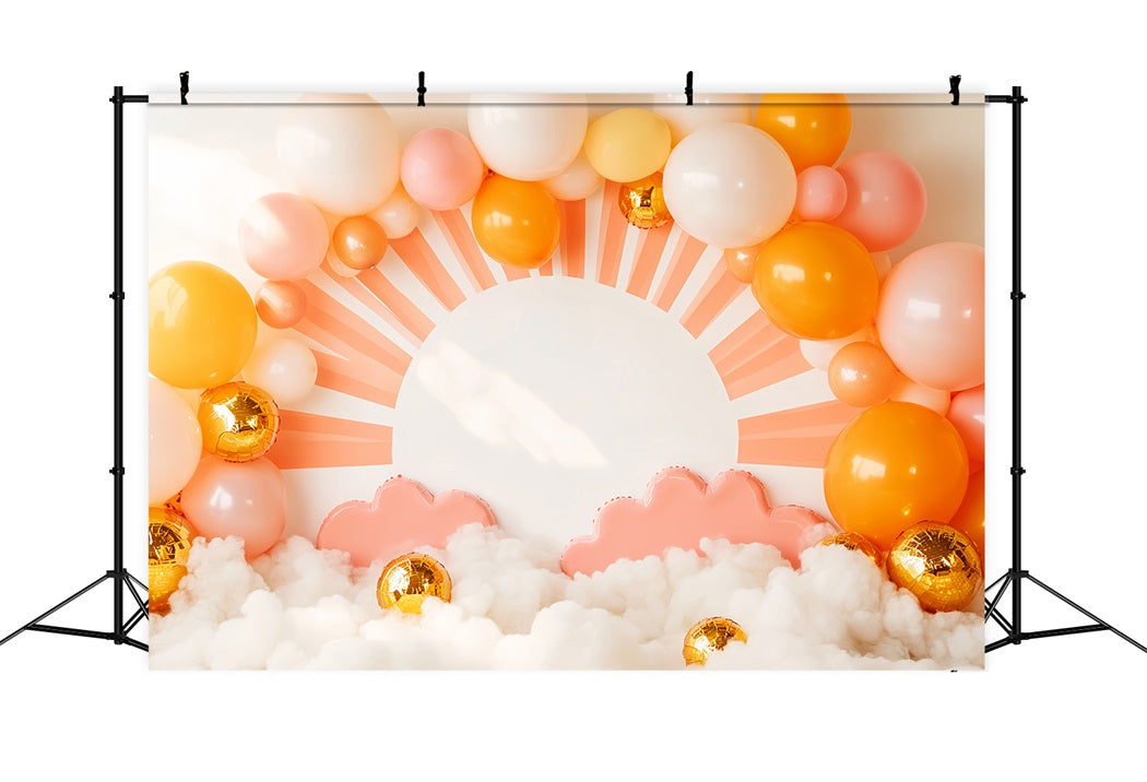 Newborn Backdrop Sunrise Balloon Cloud Glow Newborn Photography Backdrop LXX58-383